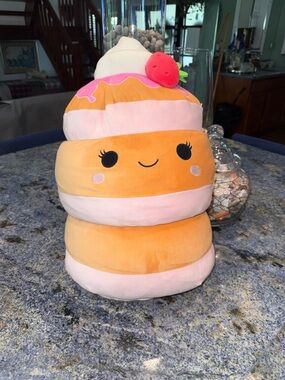 Squishmallows Sawtelle the Strawberry Pancake Stack Plush 18 inches